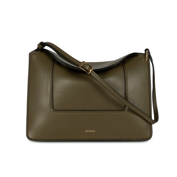 Wandler Penelope Leather Shoulder Bag Deep Olive - Picture 16 of 16